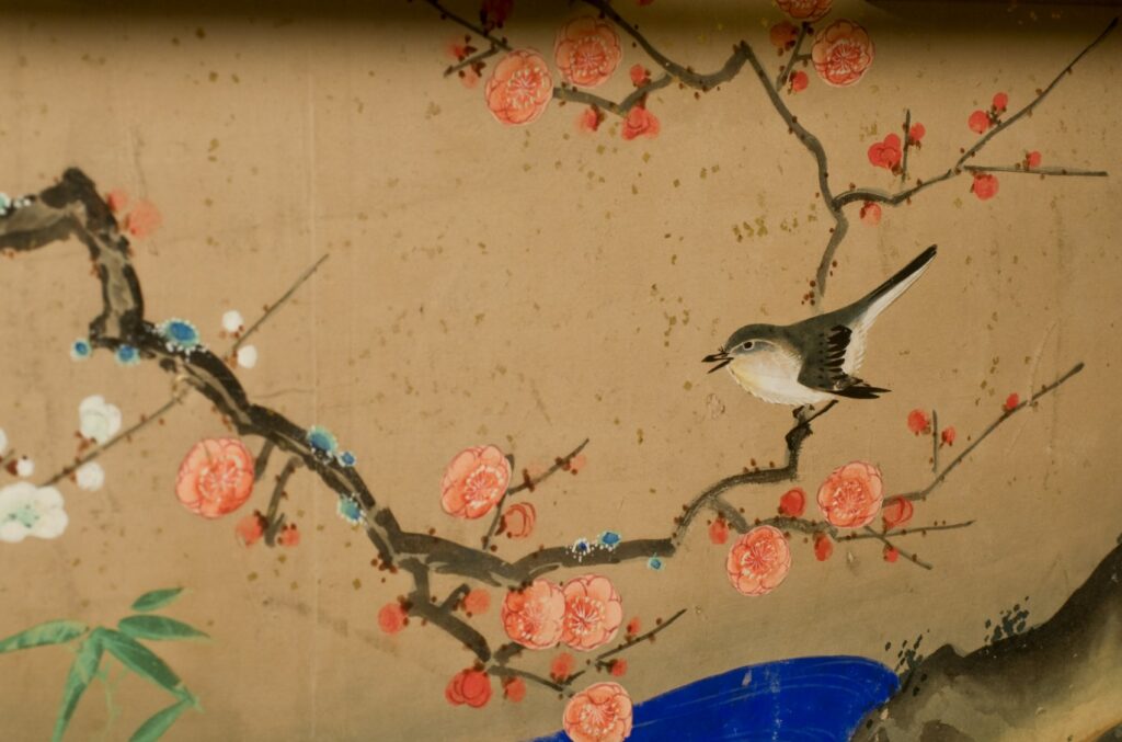 Portantina: particolare dell’interno con dettagli dei materiali.