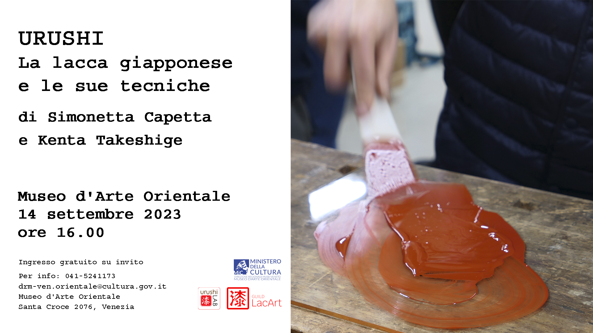 URUSHI La lacca giapponese e le sue tecniche | 14 settembre 2023, ore 16.00 | Simonetta Capetta, Kenta Takeshige